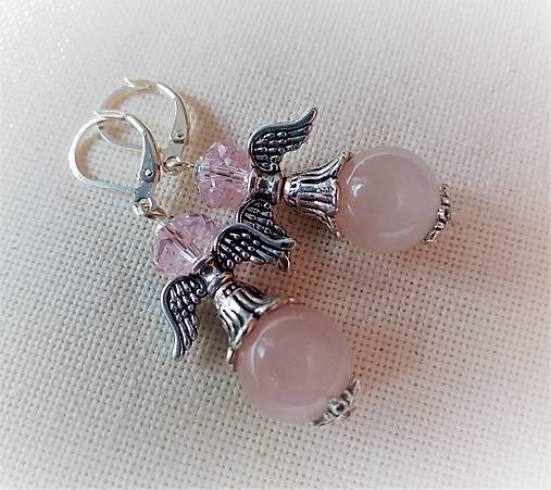 Náušnice - Anjelské náušničky s ruženínom - 11141235_