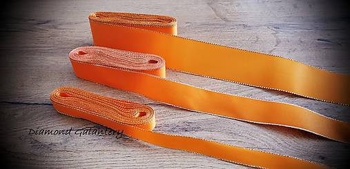 Taftová stuha s lurexom - 25 mm (Oranžová)