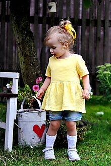 Detské oblečenie - Žltá mušelínová blúzka - 11146706_