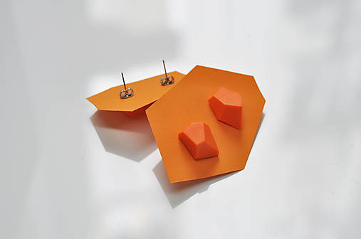  - Geometrické náušnice | minimal arch | orange - 11149384_