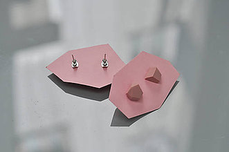 Náušnice - Geometrické náušnice | minimal arch | dust pink - 11150156_