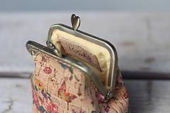 Peňaženky - Korková peňaženka s kovovým rámikom - kvetinová II. - 11150460_
