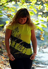 Topy, tričká, tielka - Dámske tričko maľované, batikované ACORUS - 11149239_