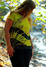 Topy, tričká, tielka - Dámske tričko maľované, batikované ACORUS - 11149304_