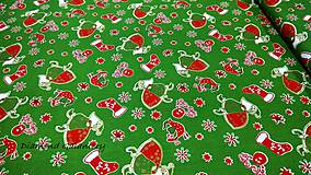 Textil - Bavlnená látka - Mikuláš na zelenom- cena za 10 cm - 11153144_