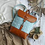  - Textilno-kožený batoh Hugo (Hnedo-modrý) - 11153609_