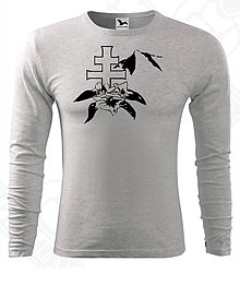Topy, tričká, tielka - Pánske tričko s dlhým rukávom-DAMIDIZAJN (Šedá) - 11154300_