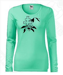 Topy, tričká, tielka - Dámske tričko s dlhým rukávom-DAMIDIZAJN (Zelená) - 11154398_