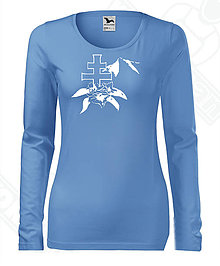 Topy, tričká, tielka - Dámske tričko s dlhým rukávom-DAMIDIZAJN (Modrá) - 11154482_