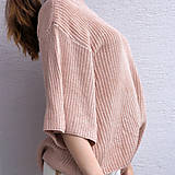 Svetre a kardigány - Ružový dámsky sveter - 100% Bambus (XL - Priehľadná) - 11153816_