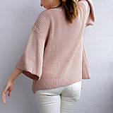 Svetre a kardigány - Ružový dámsky sveter - 100% Bambus (XL - Priehľadná) - 11153817_