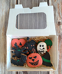 Dekorácie - Halloweensky perníkový set (V darčekovej krabičke) - 11153883_