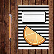 Papiernictvo - Zápisník ovocie - pruhovaný (pomaranč) - 11154254_