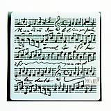 Nástroje - Šablóna Stamperia - 18x18 cm - Music scores - 11159221_