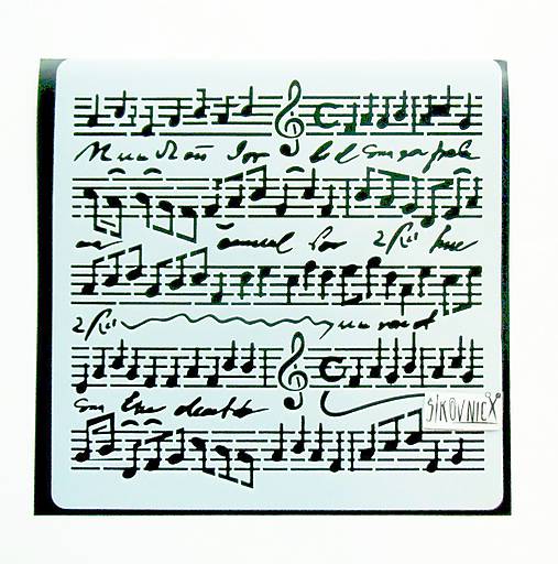 Šablóna Stamperia - 18x18 cm - Music scores