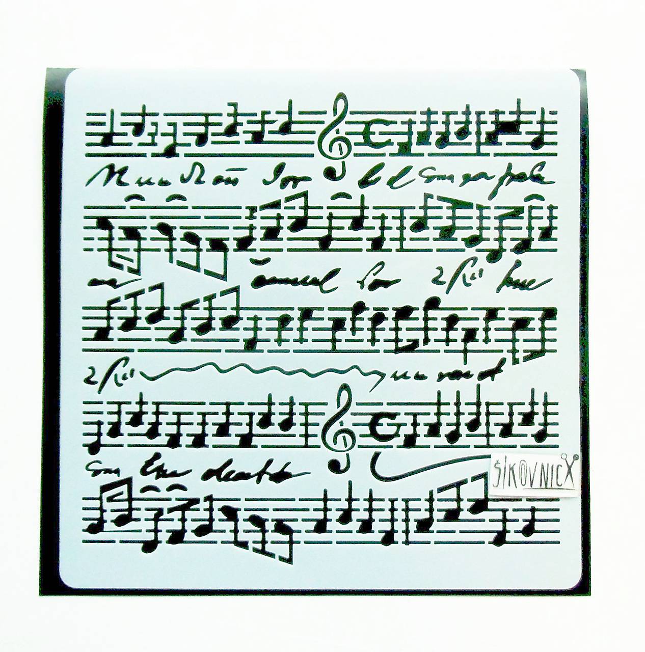 Šablóna Stamperia - 18x18 cm (Music scores)