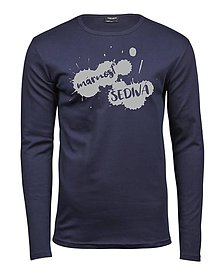 Pánske oblečenie - Pánske tričko s dlhými rukávmi - márnosť šedivá (Modrá) - 11161559_