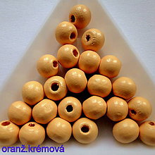 Korálky - Drevené korálky 8mm-50ks (oranž.krémová) - 11162307_