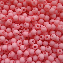 Korálky - Plast MATT 4mm-5g-cca165ks (ružová) - 11162356_