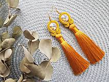Náušnice - Farebné náušnice so strapcom - soutache earring (Meď/Bronz) - 11162088_