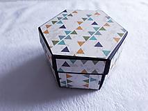 Úložné priestory & Organizácia - Hexagonálny box na fotky (Pánsky - S vnútornou krabičkou na darček) - 11161485_