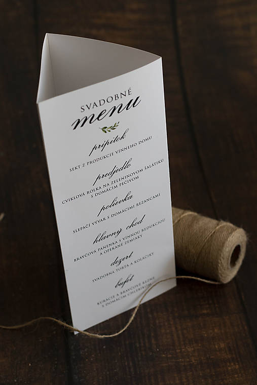 Papiernictvo - "Zelená vetvička" - TROJHRAN na svadobný stôl - 11163532_