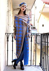 Bundy a kabáty - Plášť TÝNA- retro vzor velká kohoutí stopa - 11162286_
