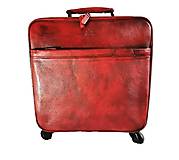 Veľké tašky - Kožený kufor SHPERKA (Červená) - 11164624_