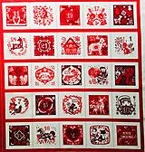 Textil - panel Adventný kalendár, 100 % bavlna USA, na dotvorenie - 11164998_