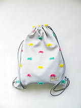 Detské tašky - Školské vrecko - batoh, pom-poms - 11166115_
