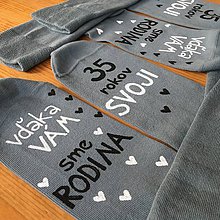 Ponožky, pančuchy, obuv - Maľované ponožky k výročiu svadby ako darček od deti (sivé) - 11167067_