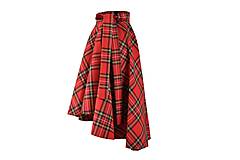 KYLIE - škótska asymetrická zavinovacia sukňa (A1 - červené káro)