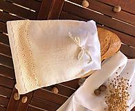 Úžitkový textil - Podšité vrecko na chlieb z hrubého ľanového plátna - 11169610_