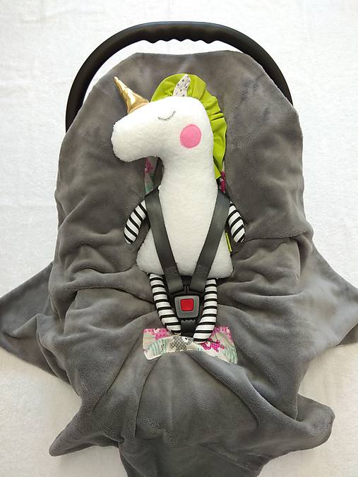 Deka do autosedačky - NA JAR/JESEŇ (Medvede ružová/sivý wellsoft - tenšia)