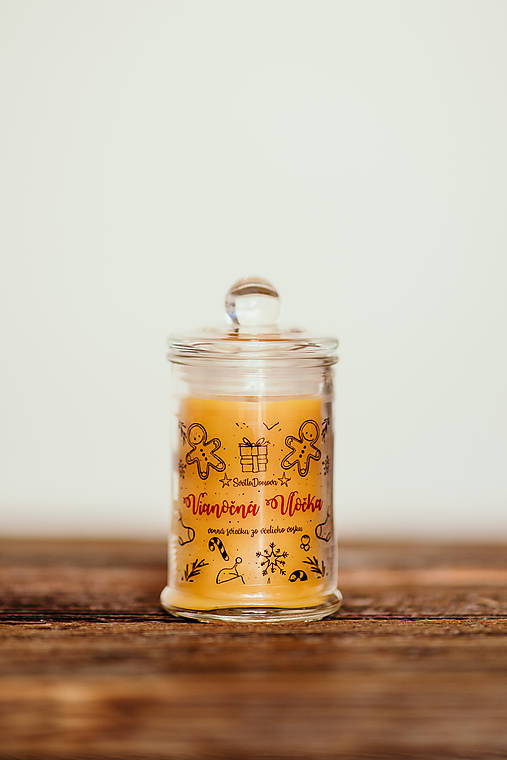 Sviečka zo 100% včelieho vosku - Vianočná Vločka 125g/30hod (sviečka)