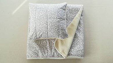 Úžitkový textil - Deka/ prikrývka 100% Merino TOP a 100% bavlna LUX LÍSTOČKY SAND 140 x 210 cm - 11175123_