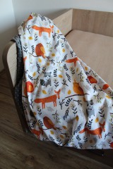 Detský textil - Minky deka Lesní kamoši, 5 farieb na výber,100x70cm - 11173401_