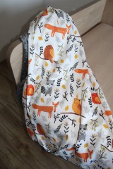 Detský textil - Minky deka Lesní kamoši, 5 farieb na výber,100x70cm - 11173403_