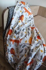 Detský textil - Minky deka Lesní kamoši, 5 farieb na výber,100x70cm - 11173405_