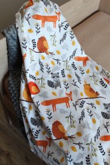 Detský textil - Minky deka Lesní kamoši, 5 farieb na výber,100x70cm - 11173406_