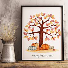 Grafika - Jesenný strom na odtlačky prstov - 11176019_