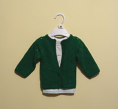 Detské oblečenie - Pletený svetrík zelený - 11176697_
