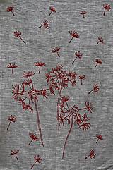 Úžitkový textil - Lněná utěrka červená pampeliška - 11174840_