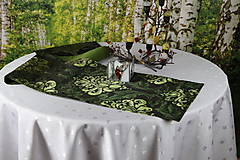 Úžitkový textil - Obrus jesenný zamat v olivovom - 11174254_