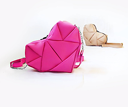 Kabelky - Srdce ružové - origami kabelka cez rameno - 11176624_