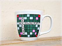 Nádoby - Maľovaný hrnček s textom pre hráča Scrabble - 11180086_
