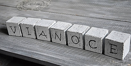 Dekorácie - drevené kocky "VIANOCE" - 11180959_
