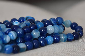 Minerály - Onyx modrý 8mm, 0,16€/ks - 11179069_
