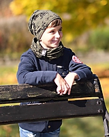 Detské súpravy - Detský set čiapka a nákrčník s koženým remienkom - 11184962_