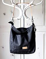 Veľké tašky - Veľká ľanová taška *black* - 11183227_